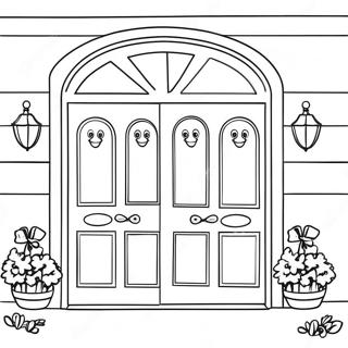 Colorful Cartoon Doors Coloring Page 34243-28460