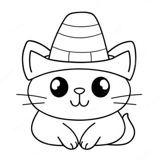 Silly Cat With A Hat Coloring Page 34253-28465