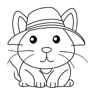 Silly Cat With A Hat Coloring Page 34253-28467