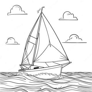 Sailboat On The Ocean Coloring Page 342-278