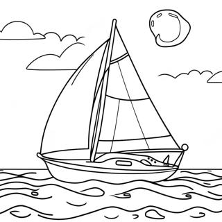 Sailboat On The Ocean Coloring Page 342-279