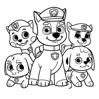 Spooky Halloween Paw Patrol Characters Coloring Page 3430-2789