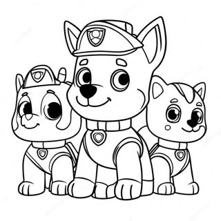 Spooky Halloween Paw Patrol Characters Coloring Page 3430-2791