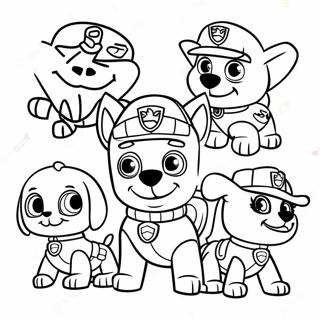 Spooky Halloween Paw Patrol Characters Coloring Page 3430-2792