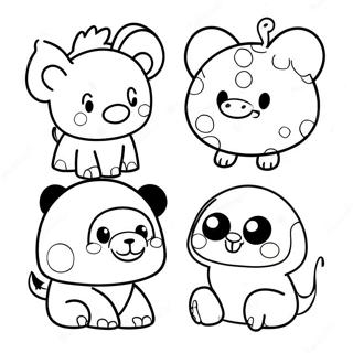 Colorful Polka Dot Animals Coloring Page 34313-28513