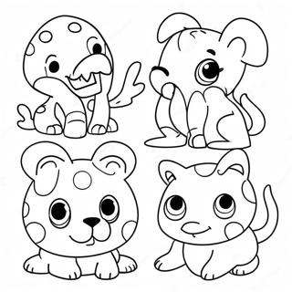 Colorful Polka Dot Animals Coloring Page 34313-28514