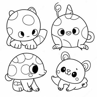 Colorful Polka Dot Animals Coloring Page 34313-28515