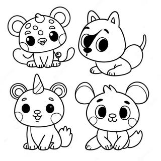 Colorful Polka Dot Animals Coloring Page 34313-28589