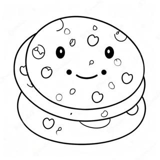 Cute Chocolate Chip Cookie With Smile Coloring Page 34343-28537