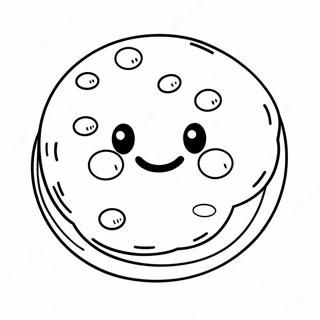 Cute Chocolate Chip Cookie With Smile Coloring Page 34343-28538