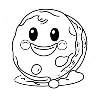 Cute Chocolate Chip Cookie With Smile Coloring Page 34343-28539