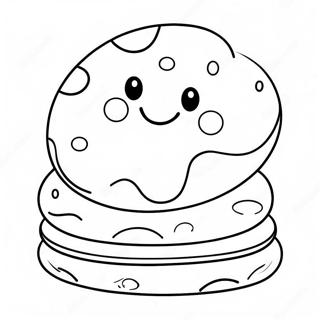 Cute Chocolate Chip Cookie With Smile Coloring Page 34343-28540