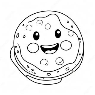 Cute Chocolate Chip Cookie With Smile Coloring Page 34343-28614