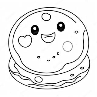 Cute Chocolate Chip Cookie With Smile Coloring Page 34343-28615