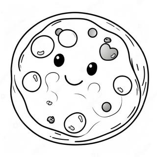 Cute Chocolate Chip Cookie With Smile Coloring Page 34343-28616