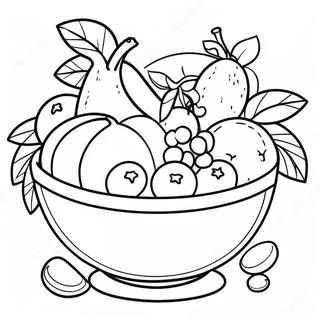 Colorful Fruit Bowl With Tropical Fruits Coloring Page 34353-28548