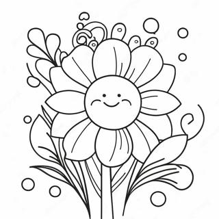 Happy Birthday Flowers Coloring Page 34362-28552