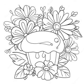 Happy Birthday Flowers Coloring Page 34362-28626