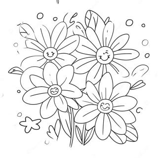 Happy Birthday Flowers Coloring Page 34362-28627