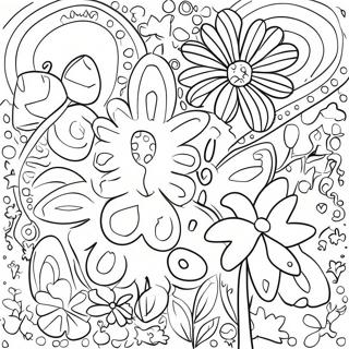 Colorful Birthday Flowers Coloring Page 34363-28630