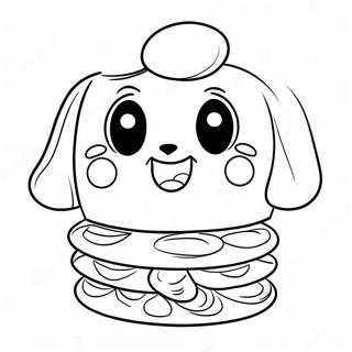 Cute Cartoon Waffle Coloring Page 34373-28563