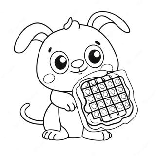 Cute Cartoon Waffle Coloring Page 34373-28564