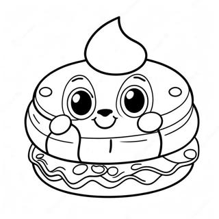 Cute Cartoon Waffle Coloring Page 34373-28638