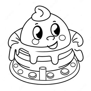 Cute Cartoon Waffle Coloring Page 34373-28639