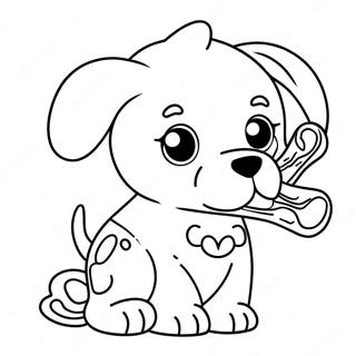 Cute Puppy With Dog Bone Coloring Page 34383-28569