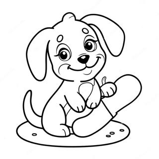 Cute Puppy With Dog Bone Coloring Page 34383-28570