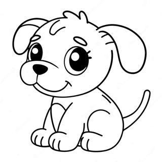 Cute Puppy With Dog Bone Coloring Page 34383-28571