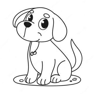 Cute Puppy With Dog Bone Coloring Page 34383-28645