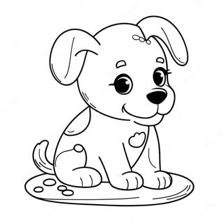 Cute Puppy With Dog Bone Coloring Page 34383-28647