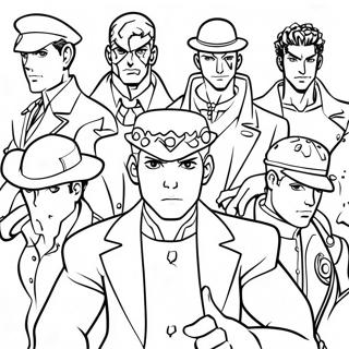 Jojo S Bizarre Adventure Characters Coloring Page 34403-28661