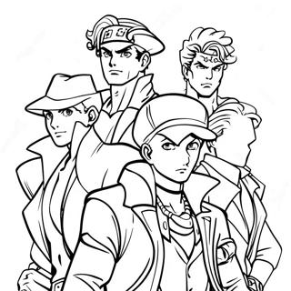 Jojo S Bizarre Adventure Characters Coloring Page 34403-28662