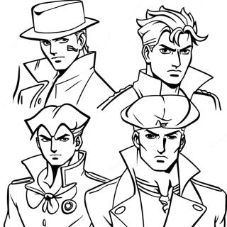 Jojo S Bizarre Adventure Characters Coloring Page 34403-28663