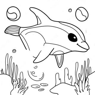 Playful Orca Swimming Coloring Page 3440-2798