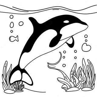 Playful Orca Swimming Coloring Page 3440-2800