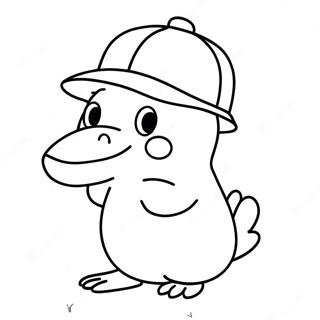 Funny Psyduck With A Hat Coloring Page 34453-28702