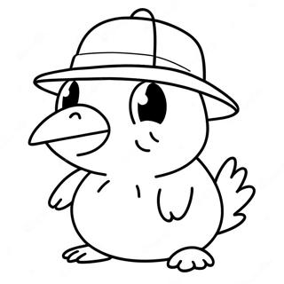 Funny Psyduck With A Hat Coloring Page 34453-28704