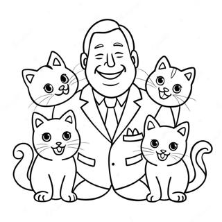 Mayor Humdinger With Kittens Coloring Page 34473-28717