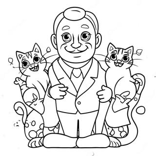 Mayor Humdinger With Kittens Coloring Page 34473-28719