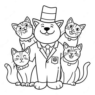 Mayor Humdinger With Kittens Coloring Page 34473-28720