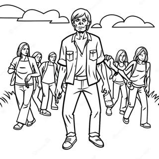 Zombie Apocalypse Walking Dead Coloring Page 34483-28725