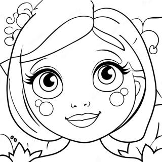 Cute Girl Face With Big Eyes Coloring Page 34493-28733