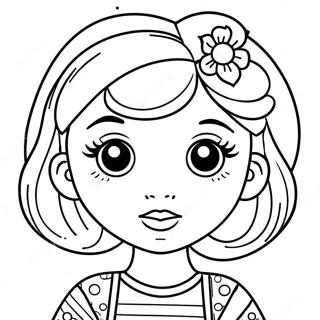 Cute Girl Face With Big Eyes Coloring Page 34493-28734