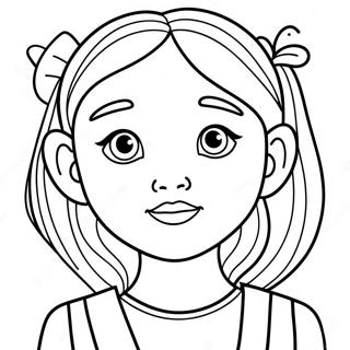 Cute Girl Face With Big Eyes Coloring Page 34493-28735