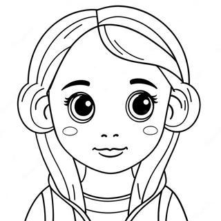 Cute Girl Face With Big Eyes Coloring Page 34493-28736