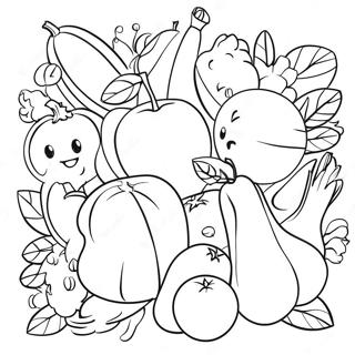 Colorful Fruits And Vegetables Coloring Page 34523-28757