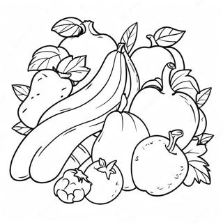 Colorful Fruits And Vegetables Coloring Page 34523-28758